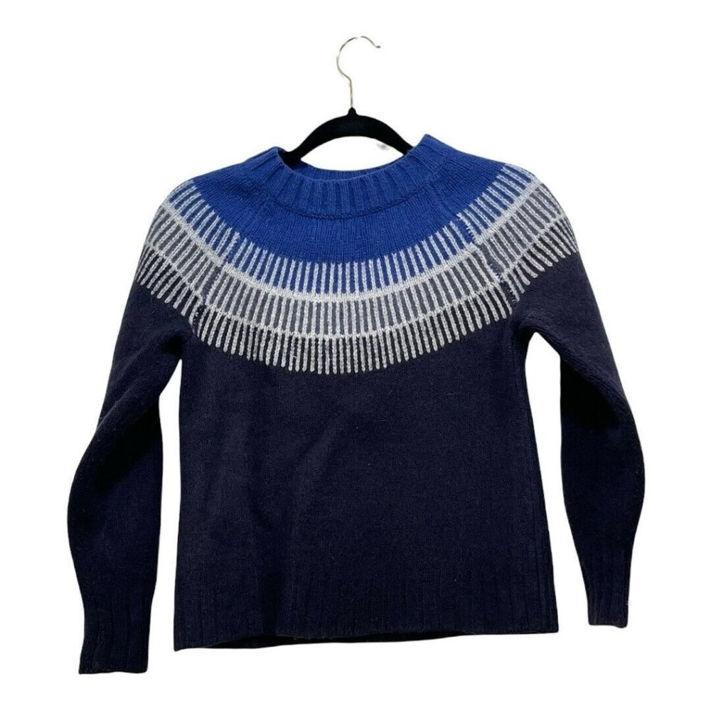 Everlane Womens Blue 100% Wool Crew Neck Long Sleeve Pullover Sweater Size S